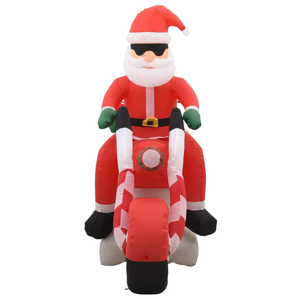 vidaXL Heim & Garten Weihnachtsmann auf Motorrad Deko LED 160cm