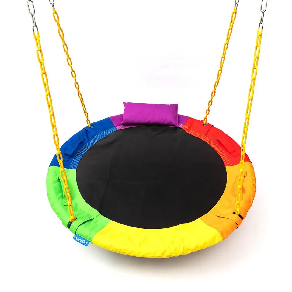 Serenelife Outdoor Swing Tellerschaukel 100cm Regenbogen