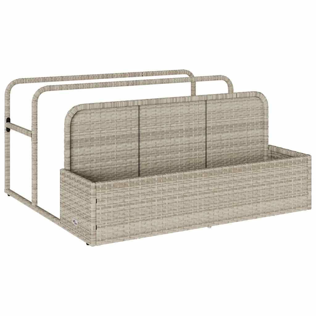 vidaXL Pool Aufbewahrungsbehälter Poly Rattan Box 110x100x57 Hellgrau