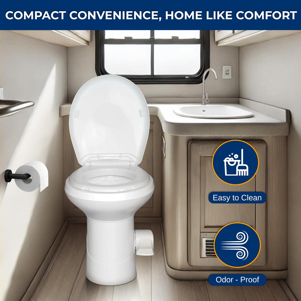 Serenelife Camping Outdoor Toilette Weiß HDPE Fußpedal Leise
