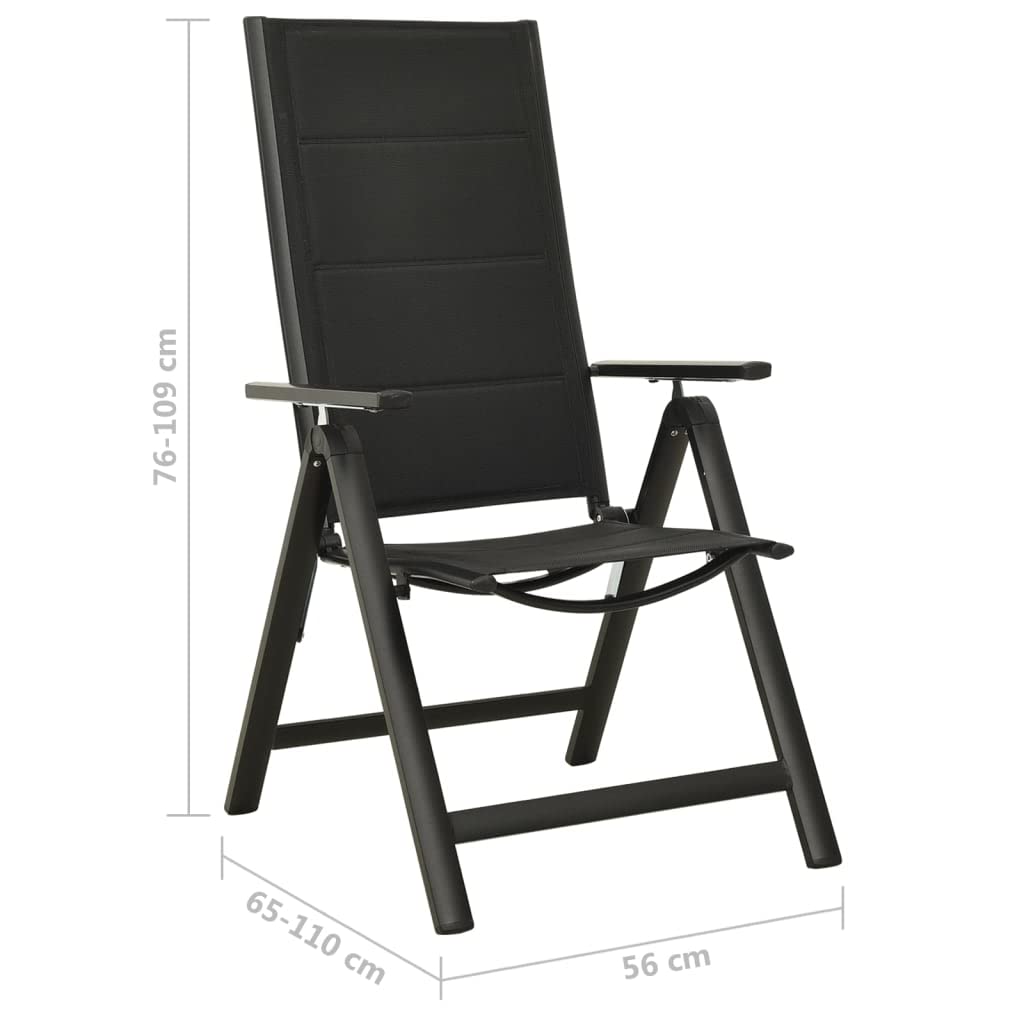 vidaXL Bistroset 3-tlg Balkonset Glas/Stahl Schwarz Anthrazit