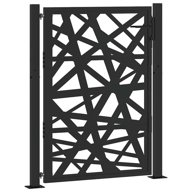 vidaXL Gartentor Stahltor 100x125cm Schwarz abschließbar
