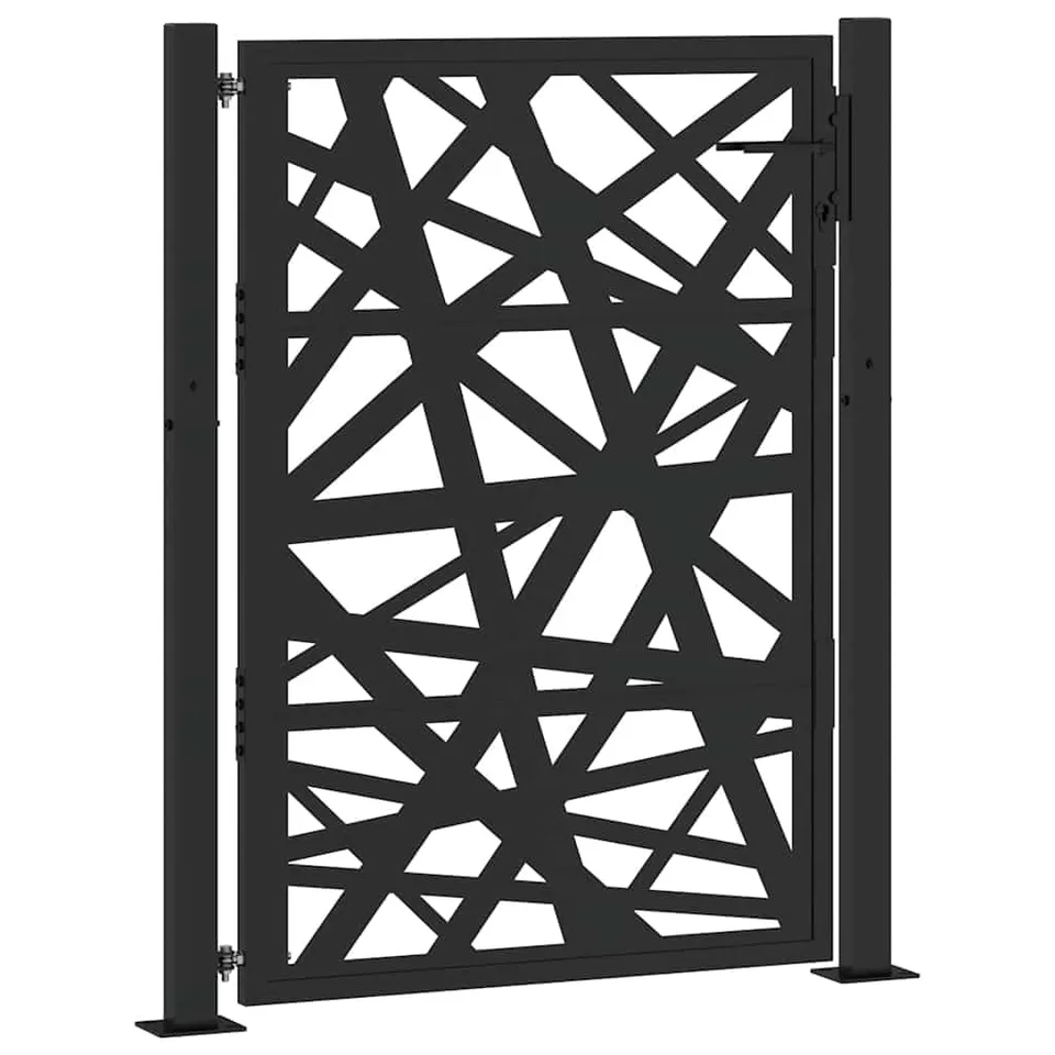 vidaXL Gartentor Stahltor 100x125cm Schwarz abschließbar