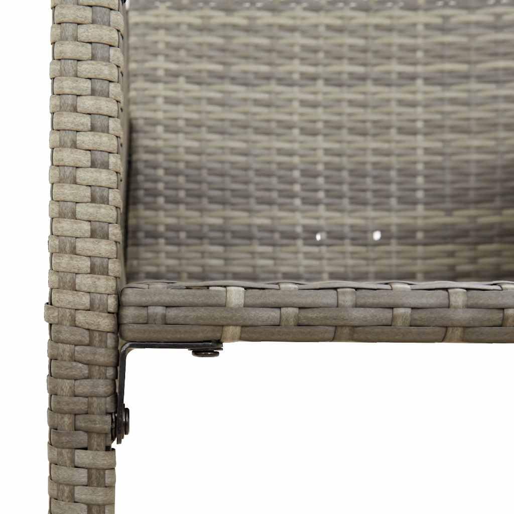 vidaXL Heim & Garten Gartenbar-Set 3-tlg Grau Poly Rattan