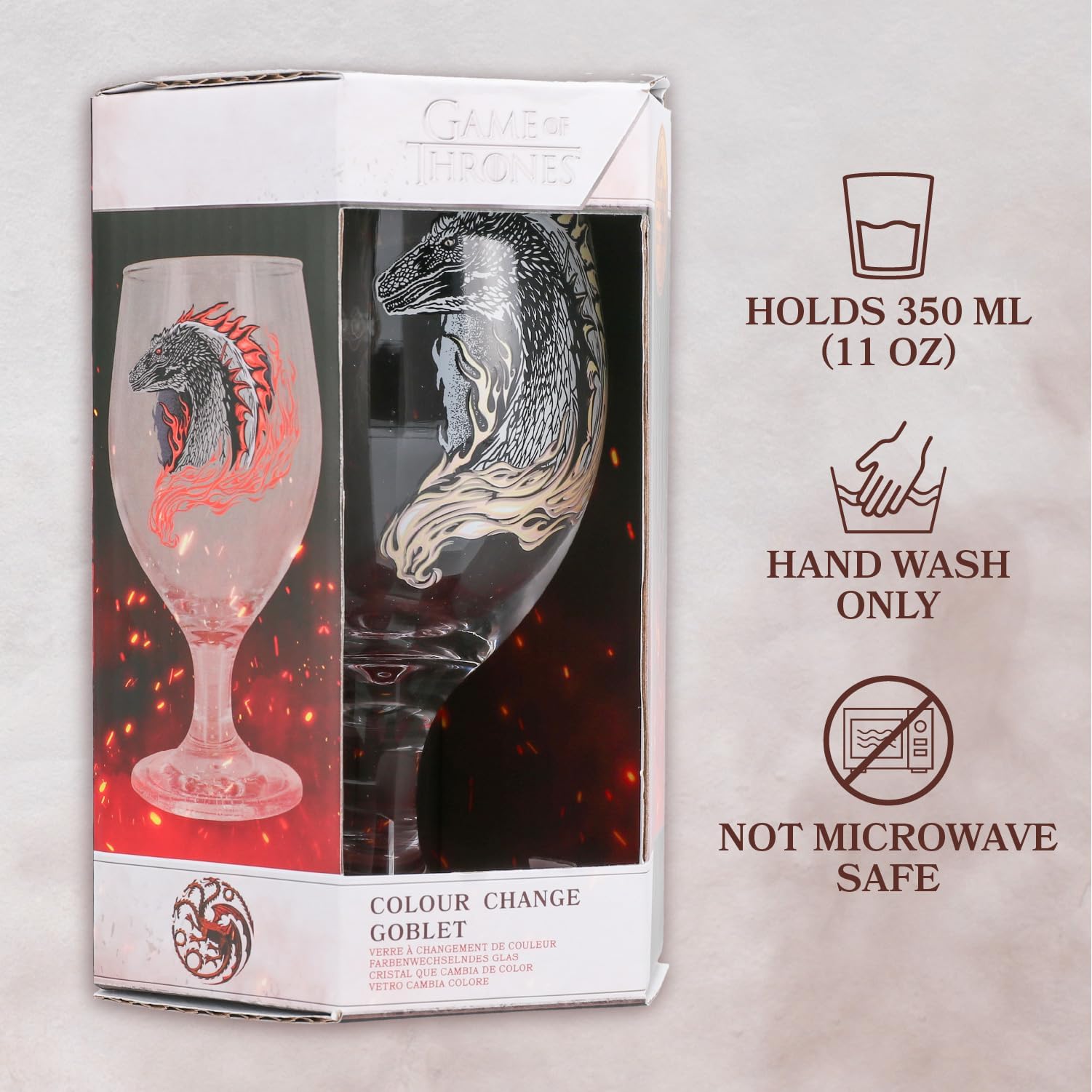 Paladone House of the Dragon Glas 350ml Farbwechsel