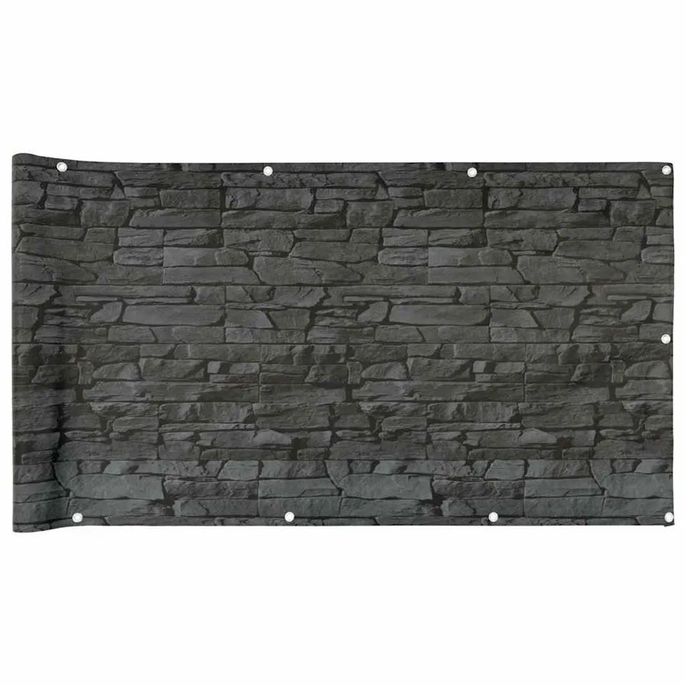 vidaXL Heim & Garten Sichtschutzmatte Grün Steinoptik PVC