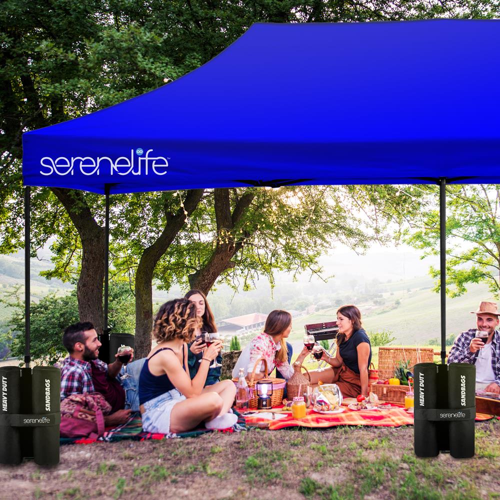 SereneLife Faltpavillon 3x6m wasserdicht UV50+ Blau