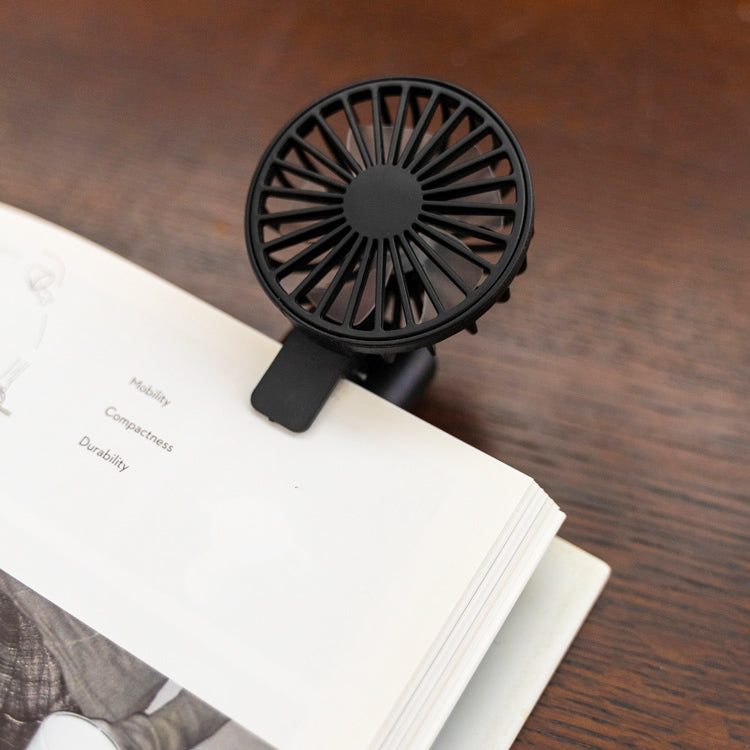 Kikkerland Home Rechargeable Book Fan Clip Ventilator USB