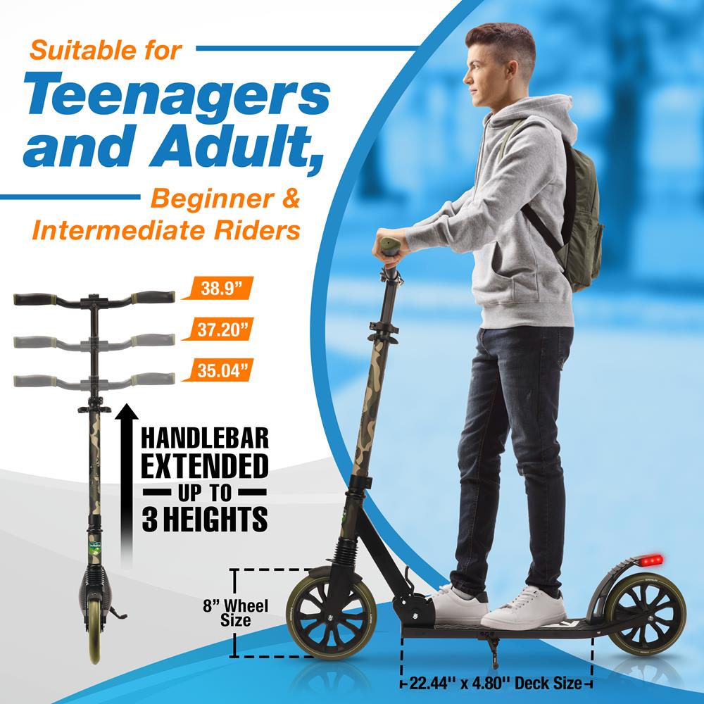 Serenelife Scooters Kick-Scooter Camouflage Roller Erwachsene