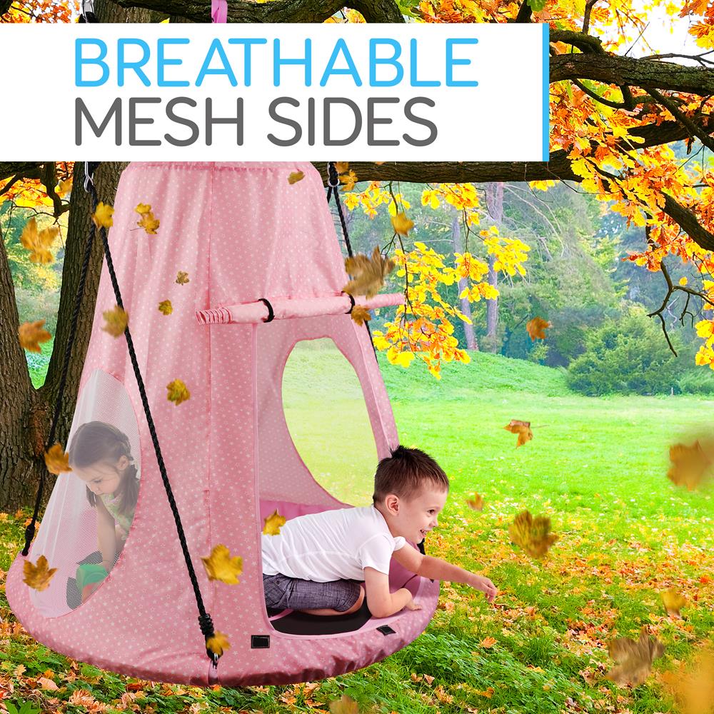 Serenelife Outdoor Swing Tellerschaukel mit Zelt 101 cm