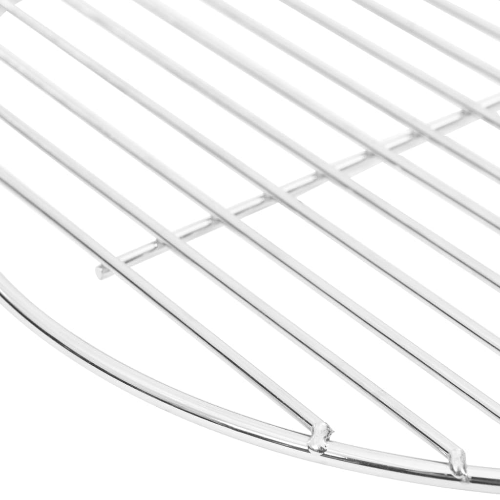 vidaXL BBQ Grillrost rund 34,5 cm Edelstahl 304