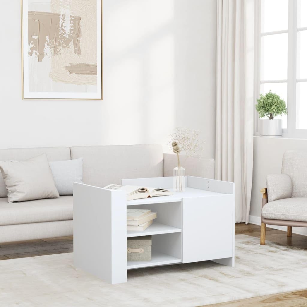 vidaXL Couchtisch Weiß 80x50x50 cm Holzwerkstoff Stauraum