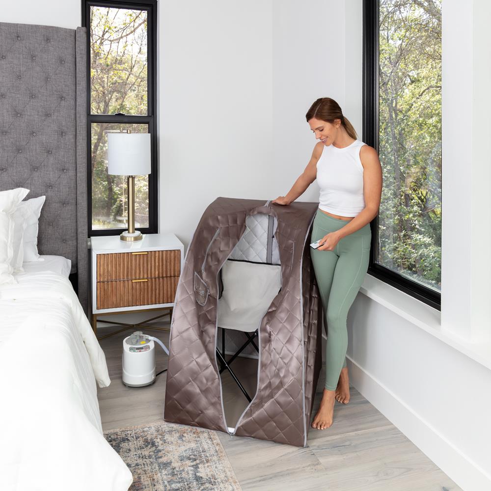 Serenelife Massage Sauna Kompakt Dampfsauna mit Stuhl