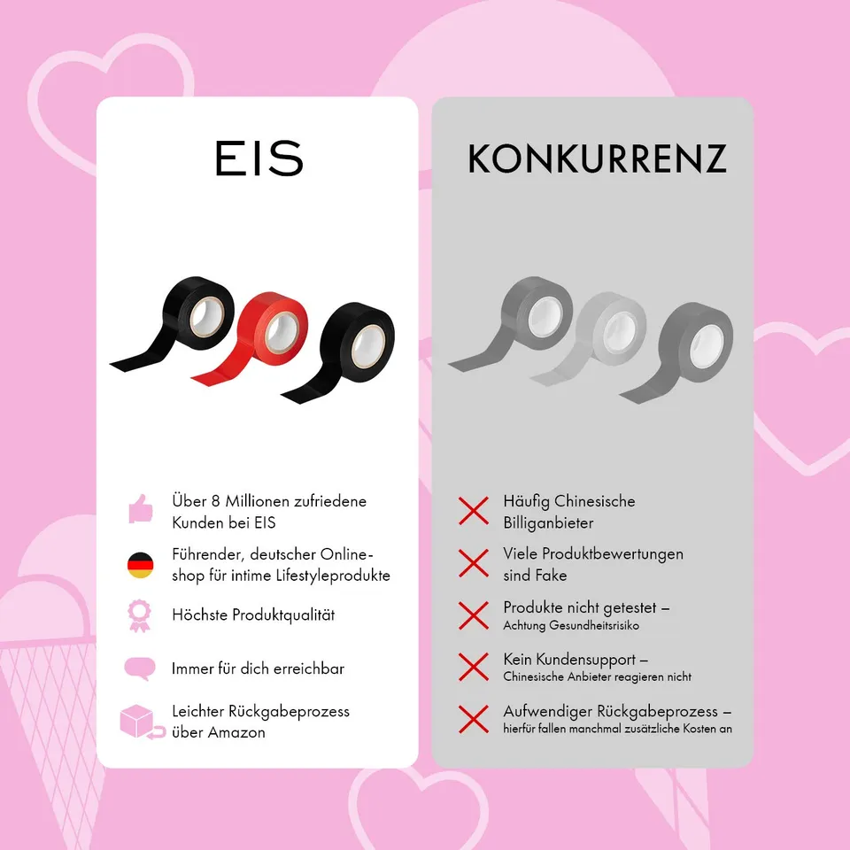 EIS BDSM Tie Me Up Bondage-Tape 3x20m rot-schwarz