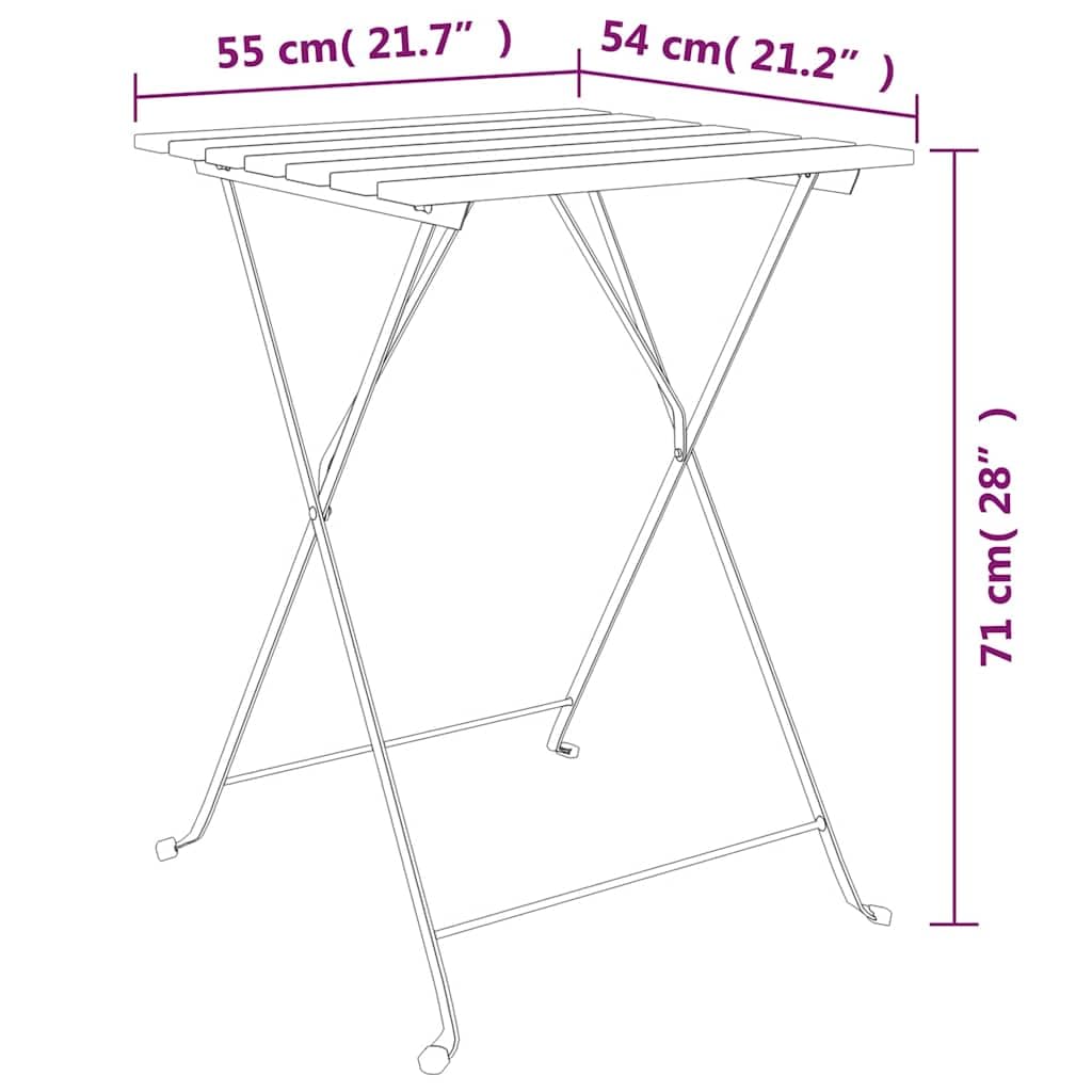 vidaXL Heim & Garten Bistro Set 3-tlg Teak klappbar