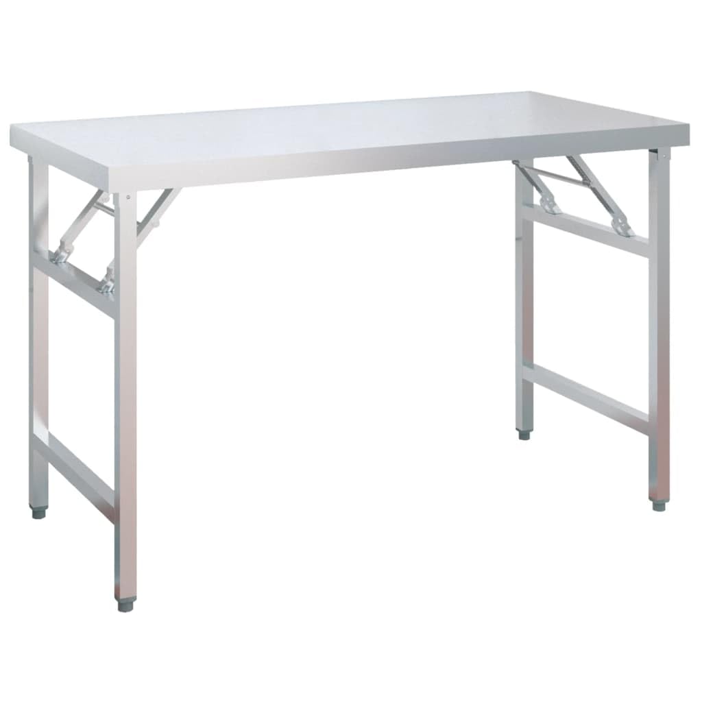 vidaXL Heim & Garten Küchen-Arbeitstisch 120x60x145 Edelstahl
