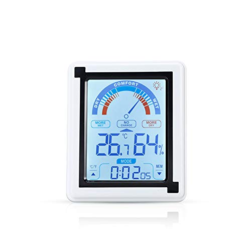Intirilife Thermometer Innen LCD Hygrometer Uhr Weiss
