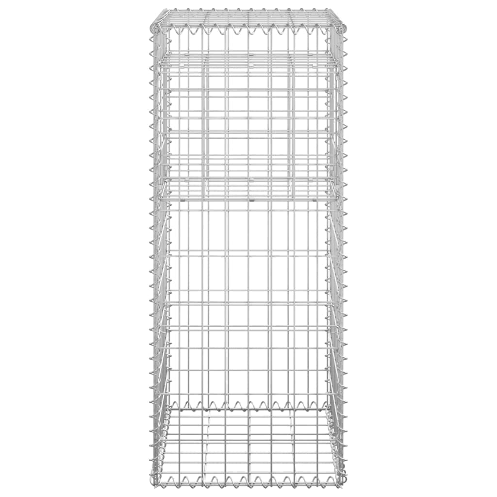 vidaXL Gabionensäule Steinkorb 40x40x100cm Eisen Silber