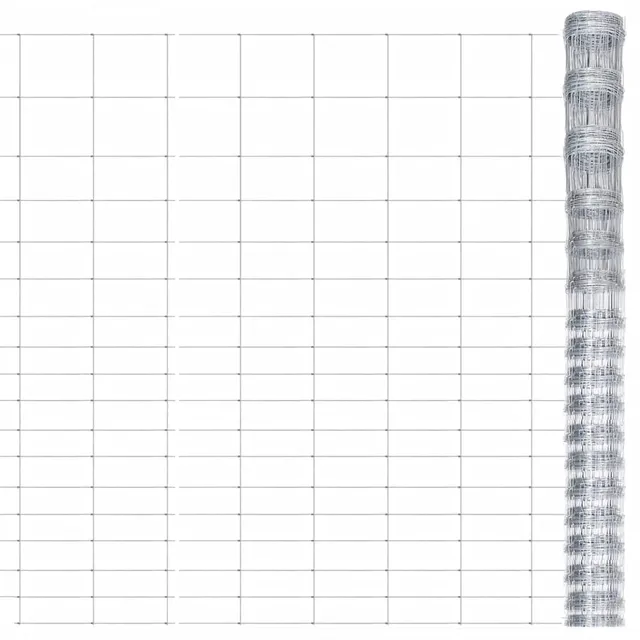 vidaXL Heim & Garten Gartenzaun 50x1,25 m Silbern Verzinkt