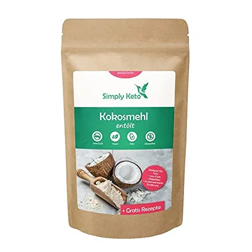 Simply Keto Backzutaten Kokosmehl entölt Bio 500g glutenfrei