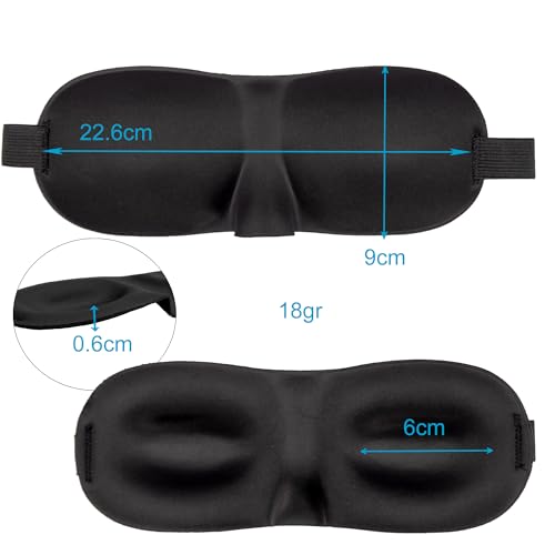 Intirilife Augenmaske Schwarz 26x9x2 cm Schlafmaske ergonomisch