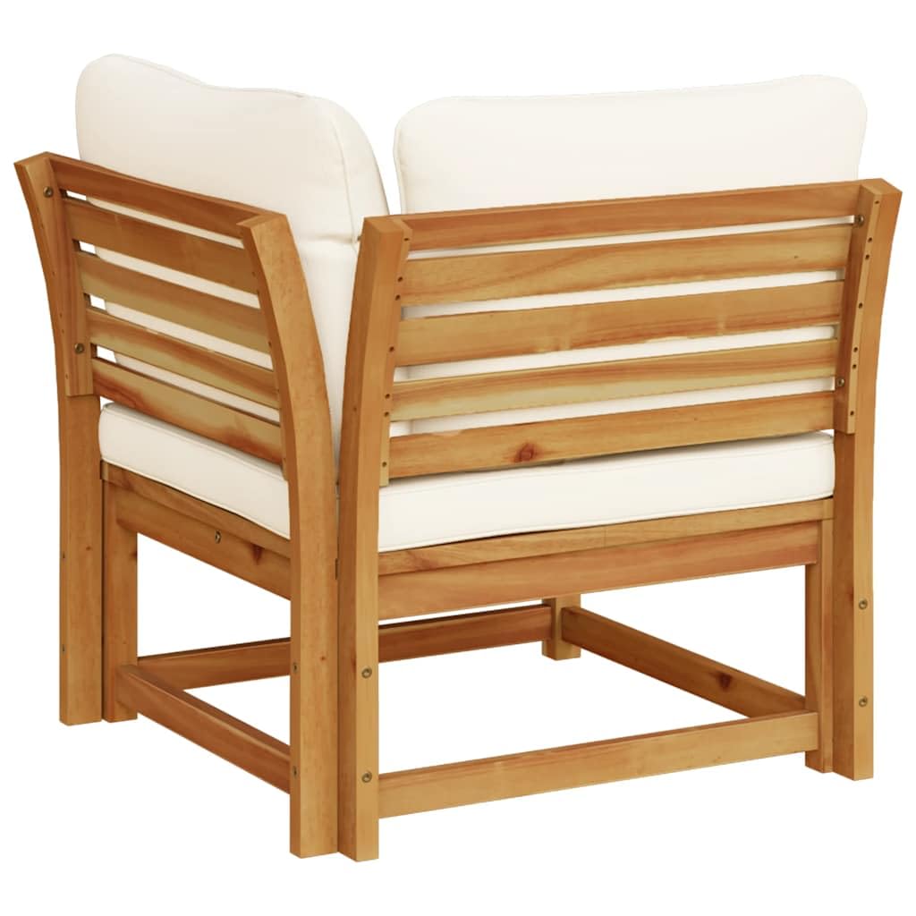 vidaXL Heim & Garten Garten-Ecksofa Creme Akazie 73 cm