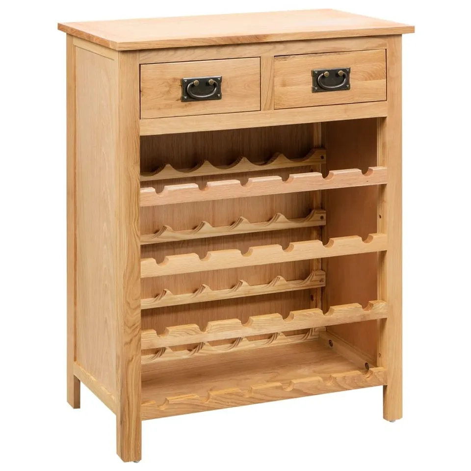 vidaXL Weinschrank 72x32x90 cm Eiche braun Massivholz