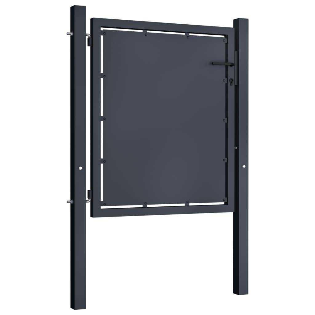 vidaXL Gartentor Stahl 100x100 cm Anthrazit mit Schloss