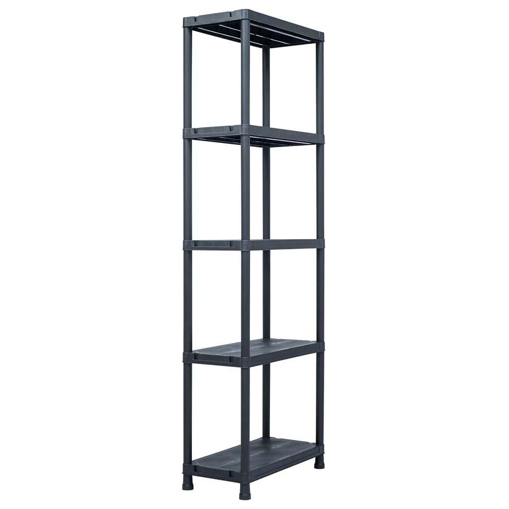 vidaXL Lagerregal 2er-Set 60x30x180 cm Kunststoff schwarz
