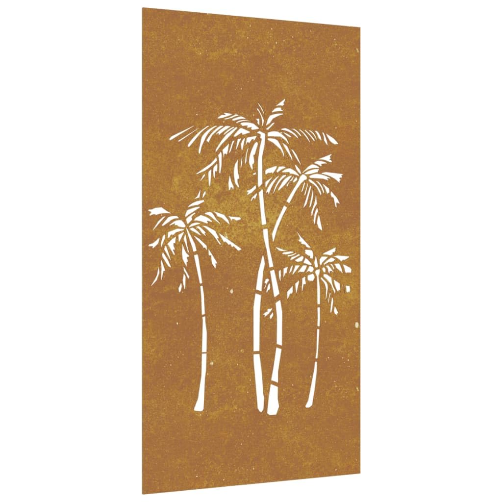 vidaXL Garten-Wanddeko 105x55 cm Cortenstahl Palmen