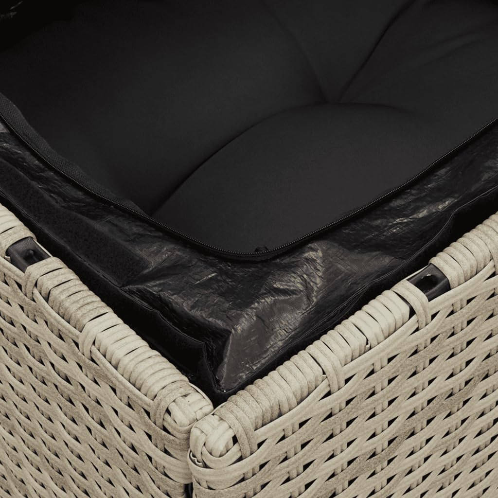vidaXL Heim & Garten Garten-Sofagarnitur 5-tlg. hellgrau Rattan