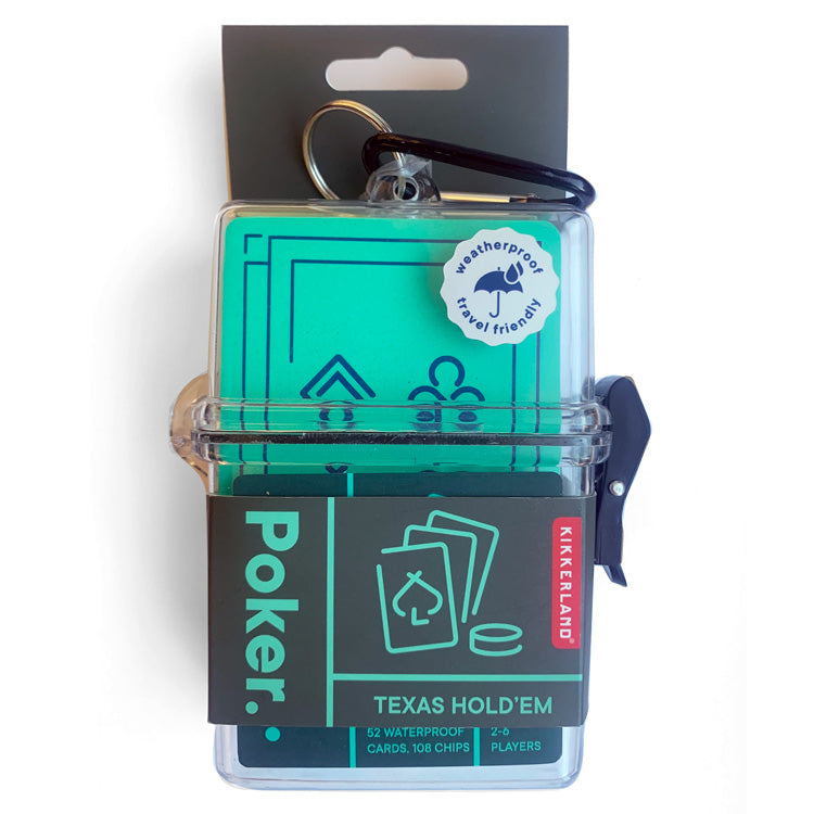 Kikkerland Home Poker Set wasserdicht mit Karabiner