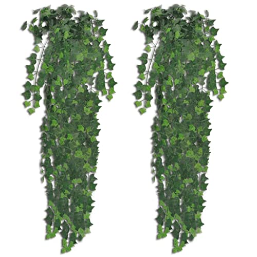 vidaXL Heim & Garten Künstlicher Efeu Grün 90cm 2 Stück