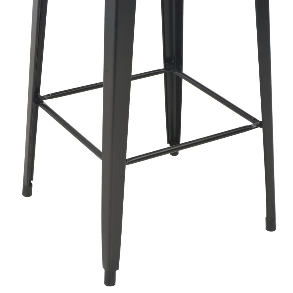 vidaXL Bartisch 60x60x108 cm Stehtisch Schwarz Kiefer Massivholz