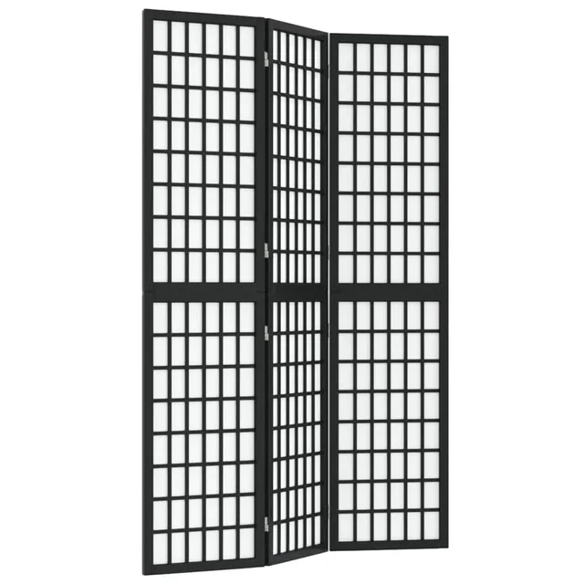 vidaXL Paravent Schwarz 120x170 cm Raumteiler faltbar