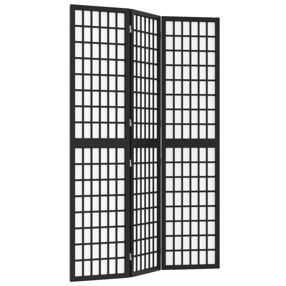 vidaXL Paravent Schwarz 120x170 cm Raumteiler faltbar