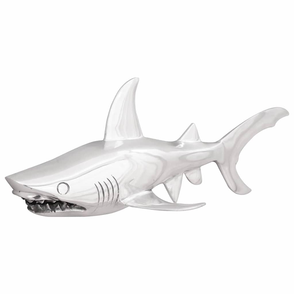 vidaXL Hai Skulptur Silber Aluminium 68 cm Deko
