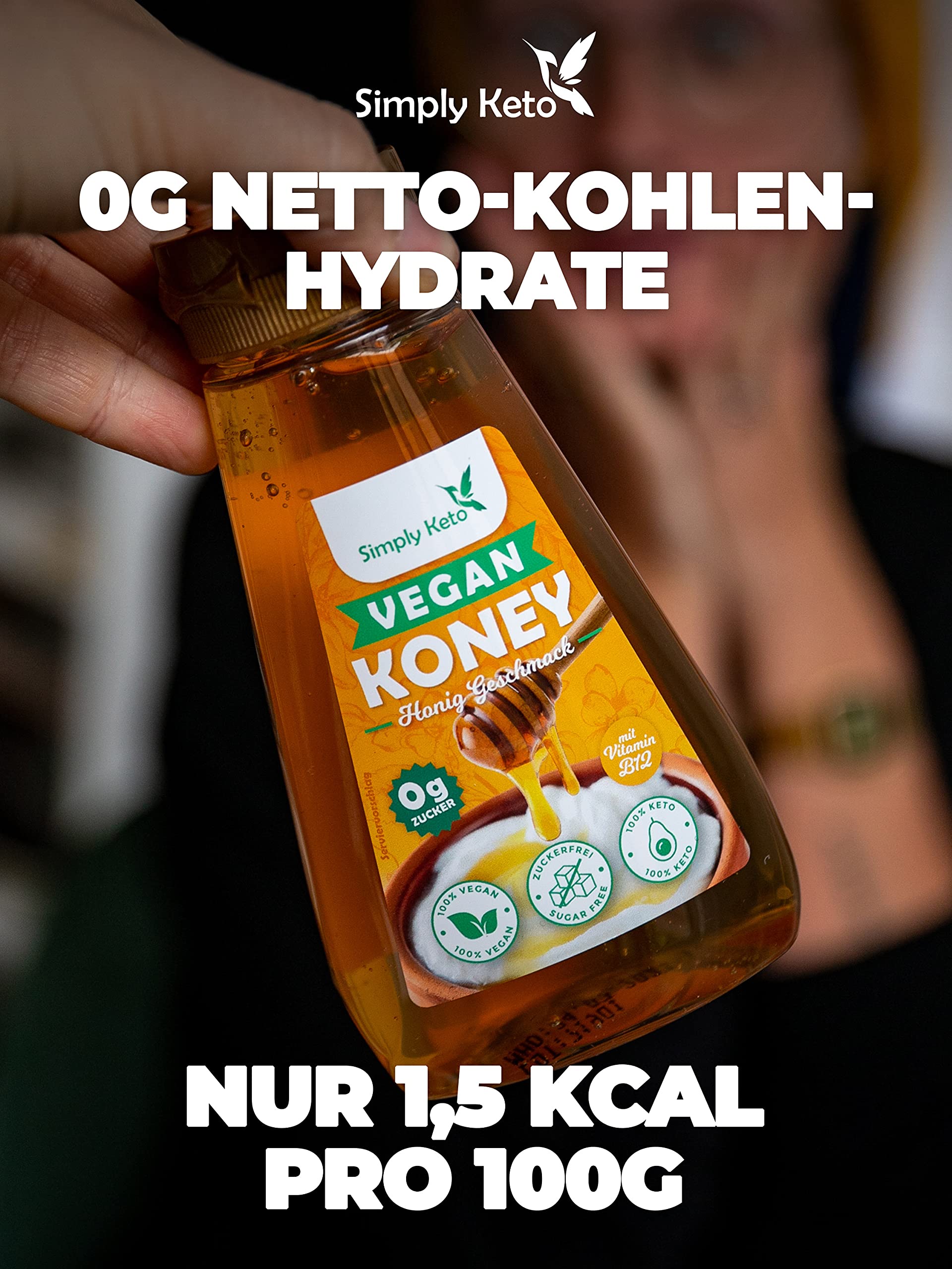 Simply Keto Koney Veganer Honig Sirup Erythrit ohne Zucker