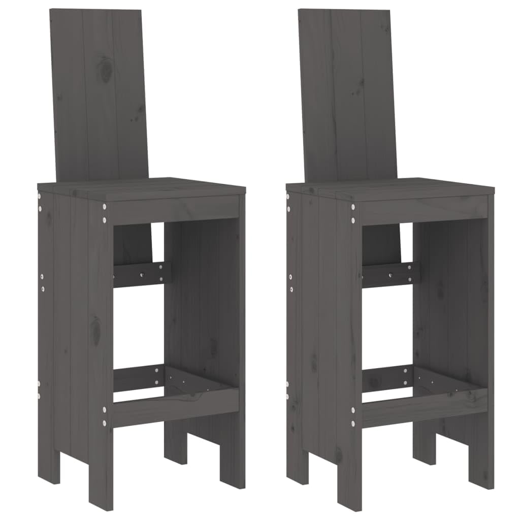 vidaXL Heim & Garten 3-tlg. Gartenbar-Set Holz Grau 110 kg