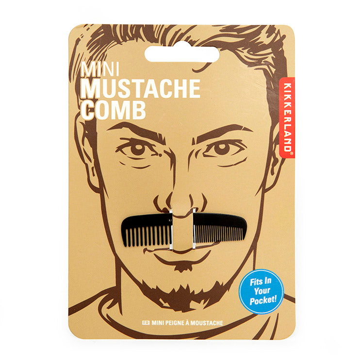 Kikkerland Home Mini Mustache Comb Bartkamm Edelstahl Mini