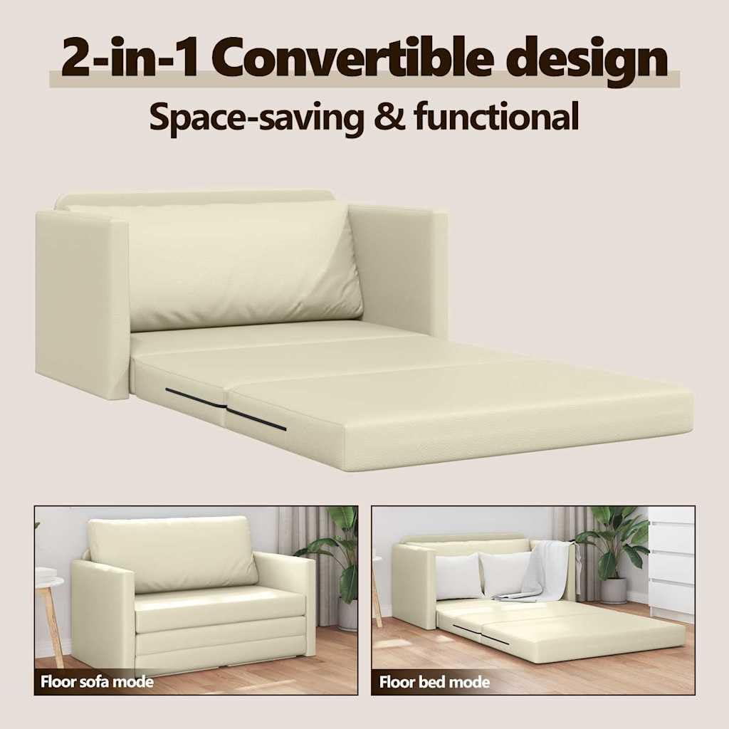 vidaXL Schlafsofa Creme 124x71x78 cm Sofabett Kunstleder