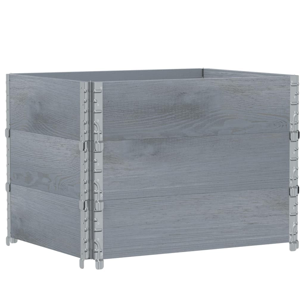 vidaXL Palettenrahmen 3 STK Kiefer Grau 120x80 Hochbeet