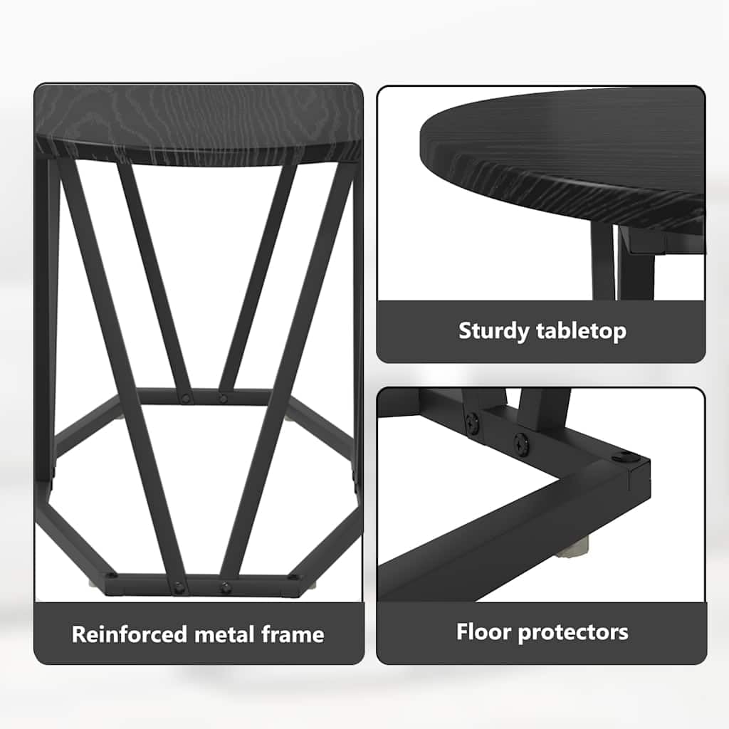 vidaXL Möbel Couchtisch 80x40x40,5 cm Schwarze Eiche Holzwerkstoff