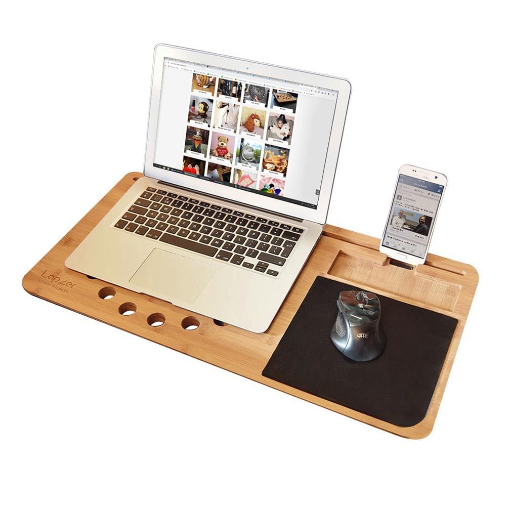 Mikamax Lifestyle Lapzer Laptoptisch Bambus 59x31 cm Kissen