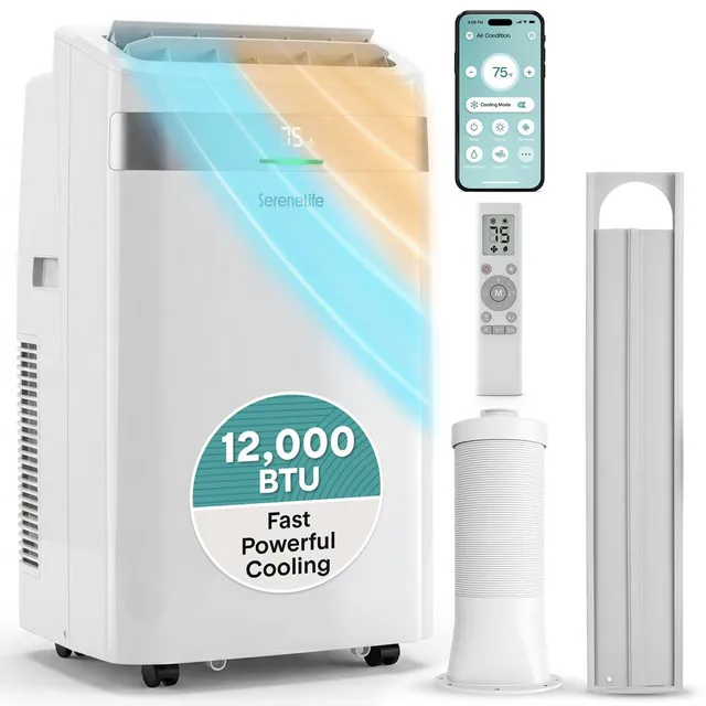 Serenelife Portable AC Klimagerät 12000 BTU WLAN Weiss