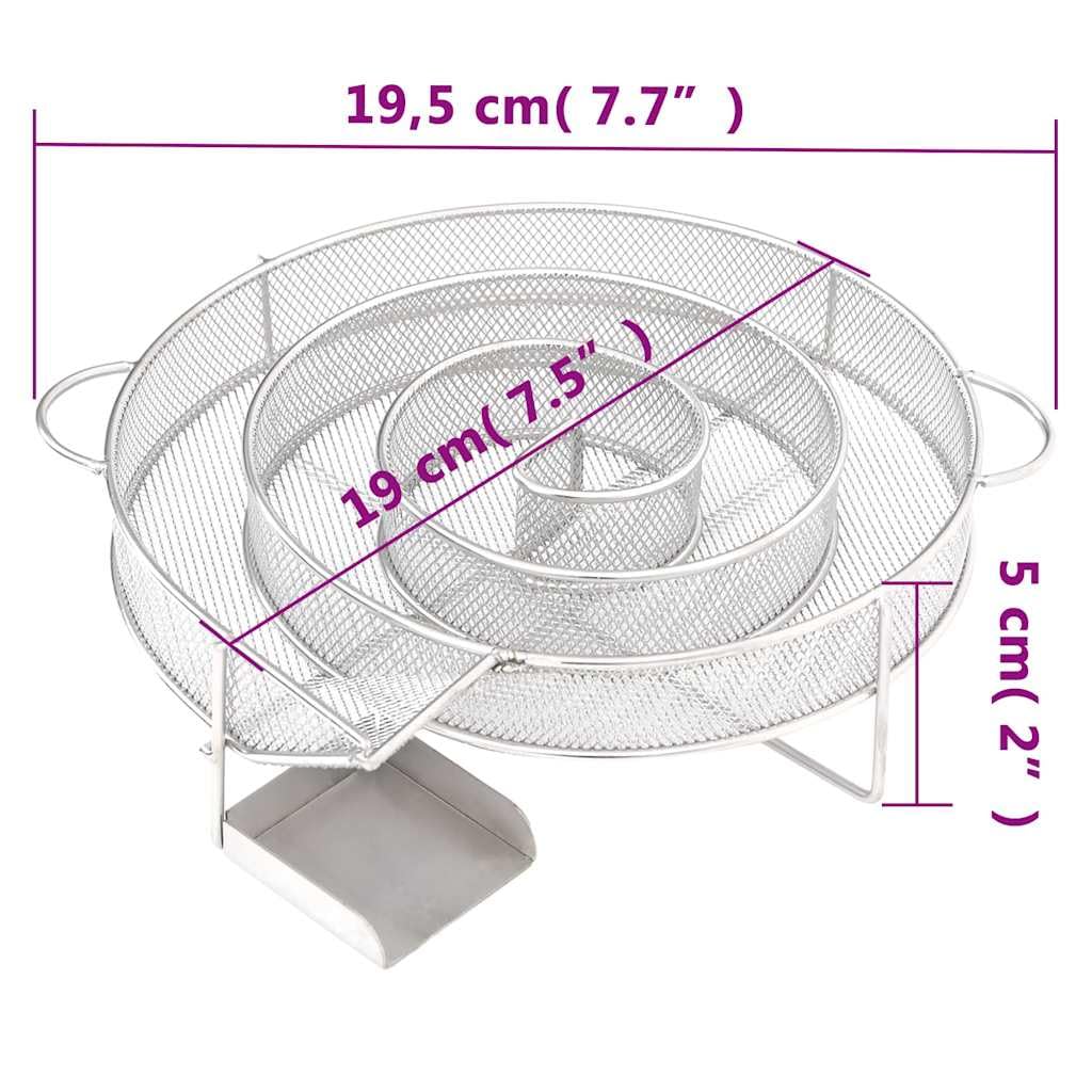 vidaXL Kaltrauchgenerator rund 19,5 cm Edelstahl für Smoker