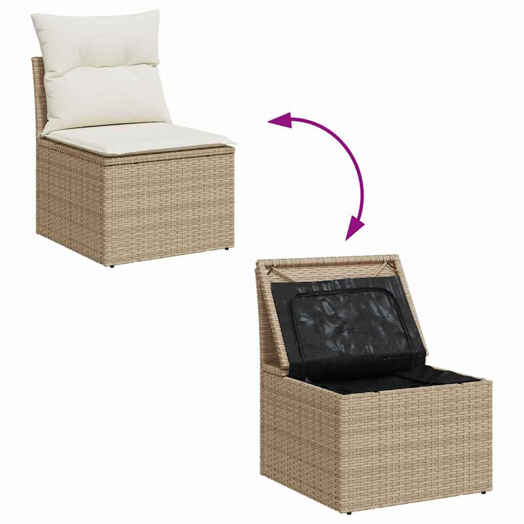 vidaXL Heim & Garten Gartensofa-Set 8-tlg Beige Stauraum