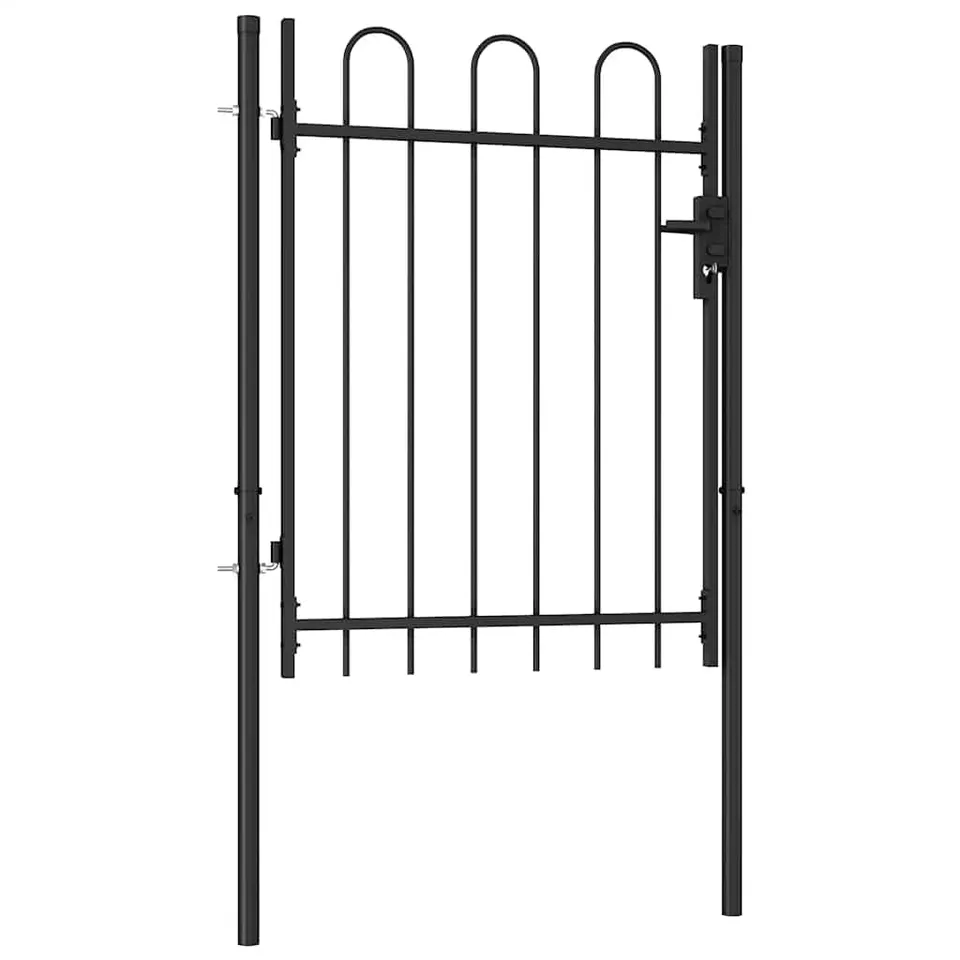 vidaXL BOXTEL Zauntor Stahl 100x120 cm schwarz