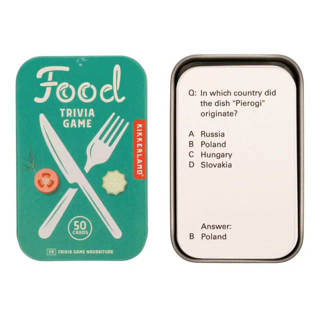 Kikkerland Play Food Trivia Quizspiel 50 Karten