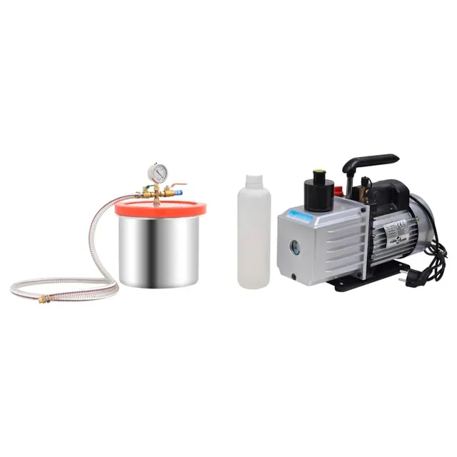 vidaXL Vakuumkammer mit Pumpe 7,4 L Edelstahl 4,5 CFM